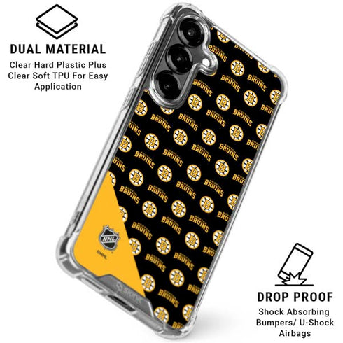 NHL Boston Bruins Pattern Galaxy S26 Plus Clear Case