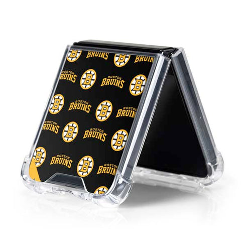 NHL Boston Bruins Pattern Galaxy Z Flip5 5G Clear Case