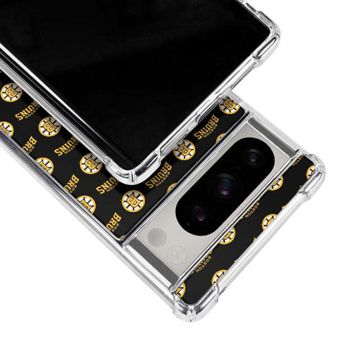 NHL Boston Bruins Pattern Google Pixel 8 Pro Clear Case