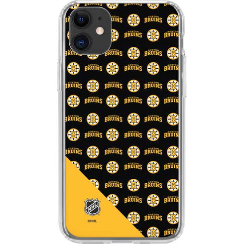 NHL Boston Bruins Pattern iPhone 11 Clear Case