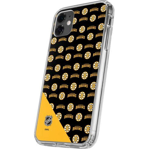 NHL Boston Bruins Pattern iPhone 11 Clear Case