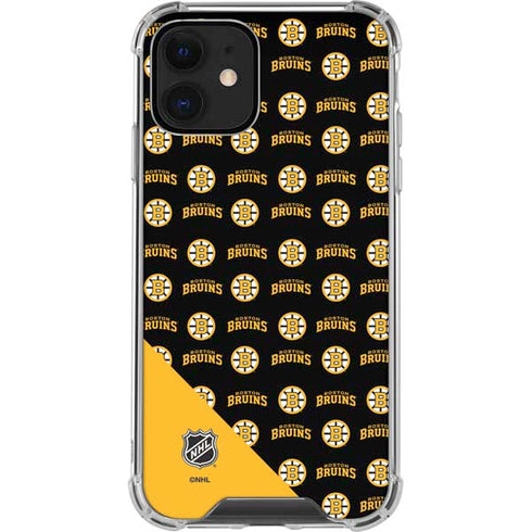 NHL Boston Bruins Pattern iPhone 12 Clear Case