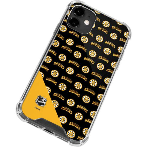 NHL Boston Bruins Pattern iPhone 12 Clear Case