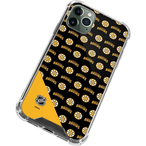 NHL Boston Bruins Pattern iPhone 12 Pro Clear Case