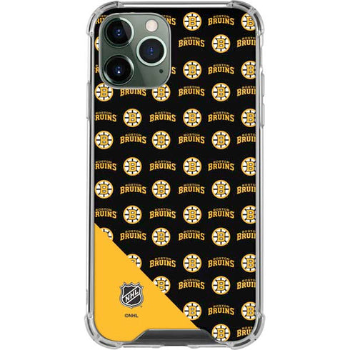 NHL Boston Bruins Pattern iPhone 12 Pro Max Clear Case