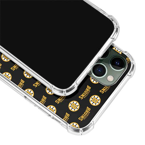 NHL Boston Bruins Pattern iPhone 12 Pro Max Clear Case
