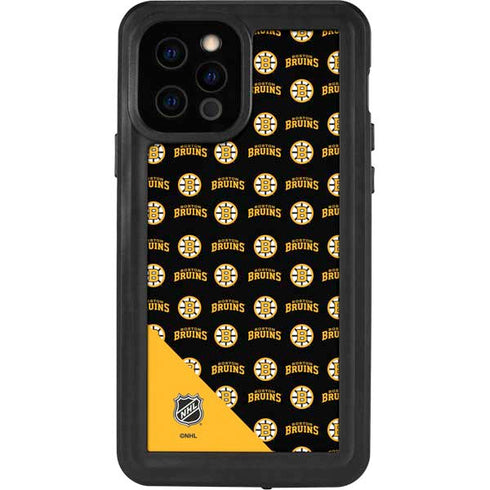 NHL Boston Bruins Pattern iPhone 12 Pro Waterproof Case
