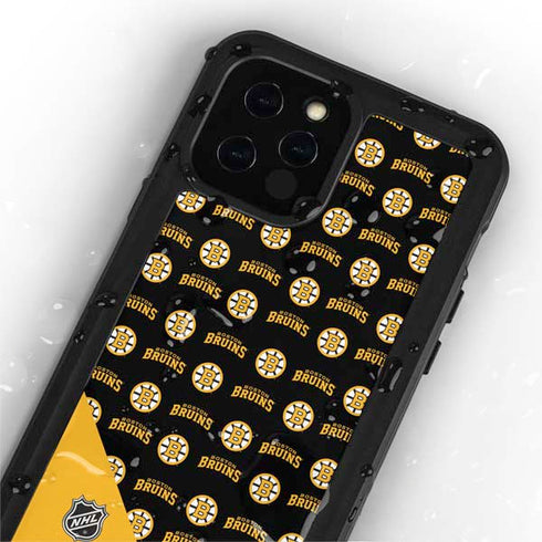 NHL Boston Bruins Pattern iPhone 12 Pro Waterproof Case