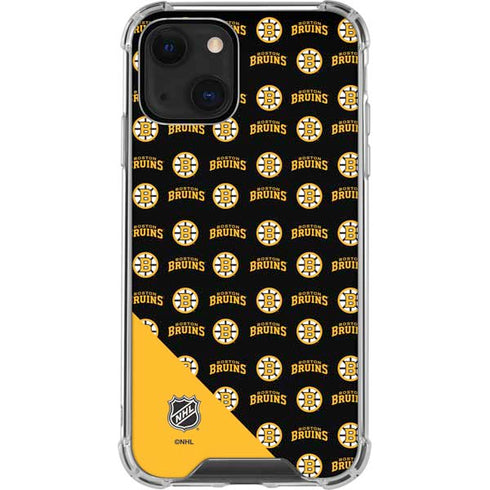 NHL Boston Bruins Pattern iPhone 13 Clear Case