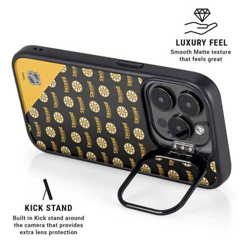 NHL Boston Bruins Pattern iPhone 13 Pro Kickstand Case