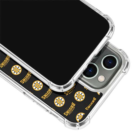 NHL Boston Bruins Pattern iPhone 13 Pro Max Clear Case