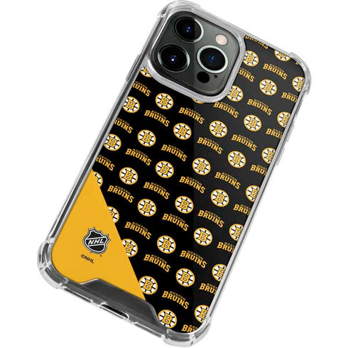 NHL Boston Bruins Pattern iPhone 13 Pro Max Clear Case