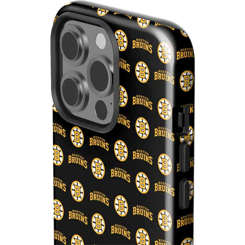 NHL Boston Bruins Pattern iPhone 14 Pro Impact Case