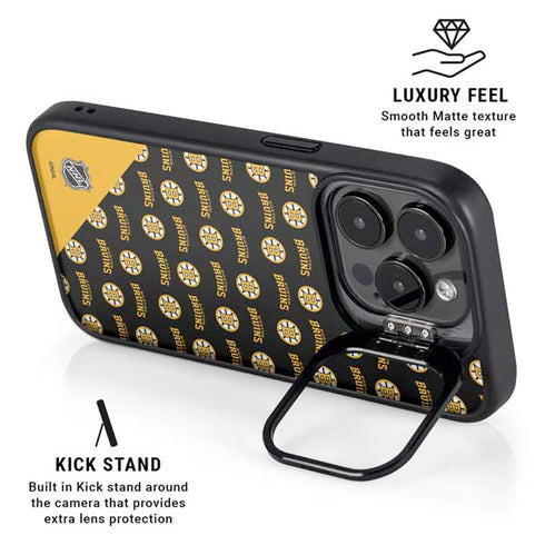 NHL Boston Bruins Pattern iPhone 14 Pro Kickstand Case
