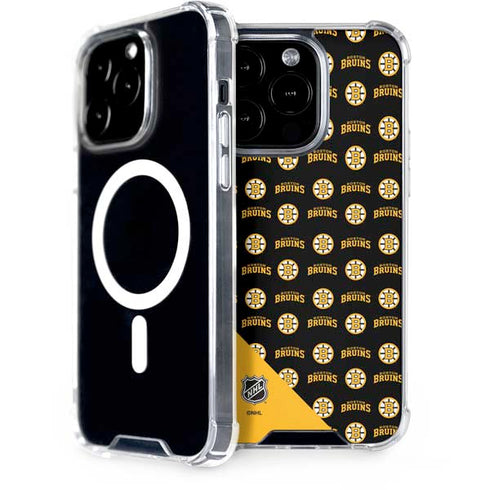 NHL Boston Bruins Pattern iPhone 14 Pro MagSafe Case