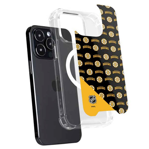 NHL Boston Bruins Pattern iPhone 14 Pro Max MagSafe Case