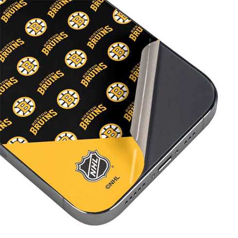 NHL Boston Bruins Pattern iPhone 14 Pro Skin