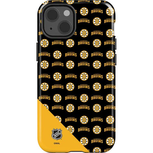 NHL Boston Bruins Pattern iPhone 15 Plus Impact Case