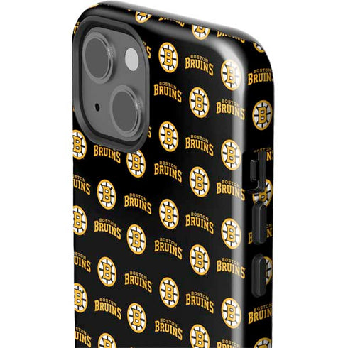 NHL Boston Bruins Pattern iPhone 15 Plus Impact Case