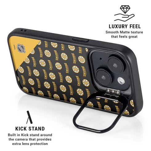 NHL Boston Bruins Pattern iPhone 15 Plus Kickstand Case