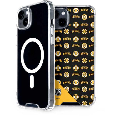 NHL Boston Bruins Pattern iPhone 15 Plus MagSafe Case