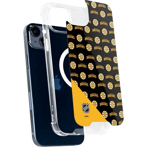 NHL Boston Bruins Pattern iPhone 15 Plus MagSafe Case