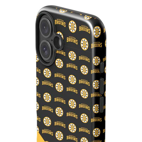 NHL Boston Bruins Pattern iPhone 16 Impact Case
