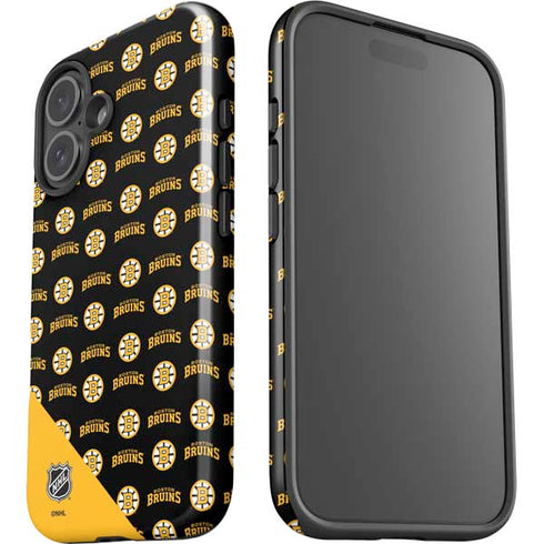 NHL Boston Bruins Pattern iPhone 16 Impact Case