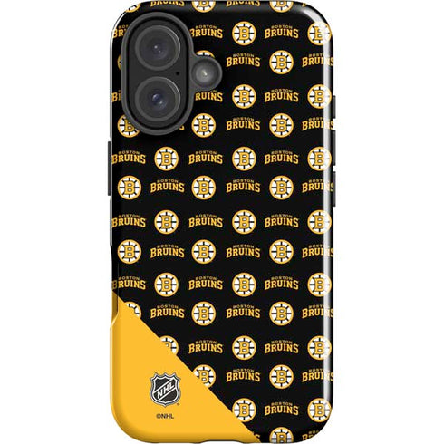 NHL Boston Bruins Pattern iPhone 16 Plus Impact Case