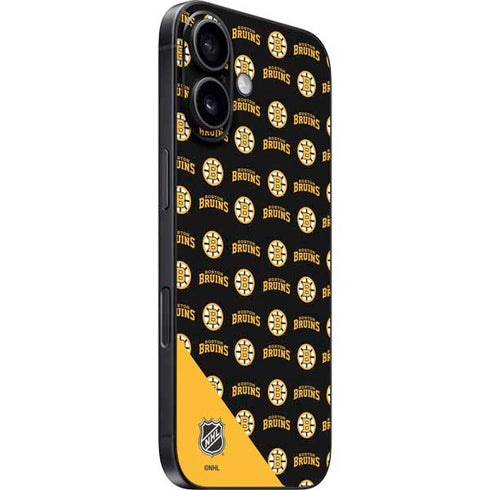 NHL Boston Bruins Pattern iPhone 16 Plus Skin