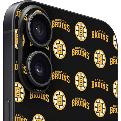 NHL Boston Bruins Pattern iPhone 16 Plus Skin