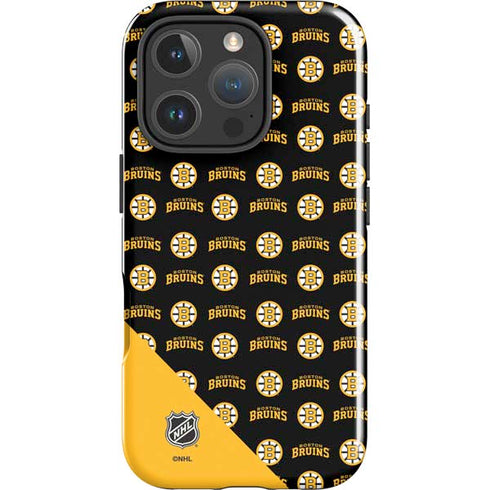 NHL Boston Bruins Pattern iPhone 16 Pro Impact Case