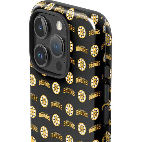 NHL Boston Bruins Pattern iPhone 16 Pro Impact Case