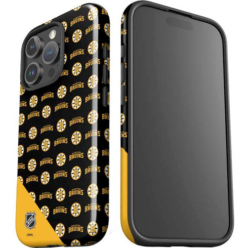 NHL Boston Bruins Pattern iPhone 16 Pro Impact Case