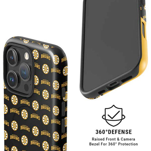 NHL Boston Bruins Pattern iPhone 16 Pro Magsafe Impact Case