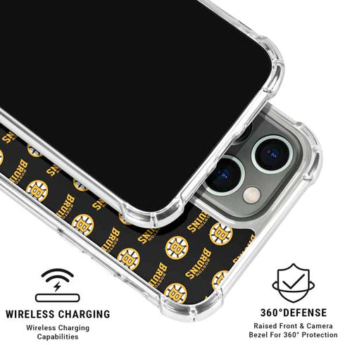 NHL Boston Bruins Pattern iPhone 16 Pro Max Clear Case