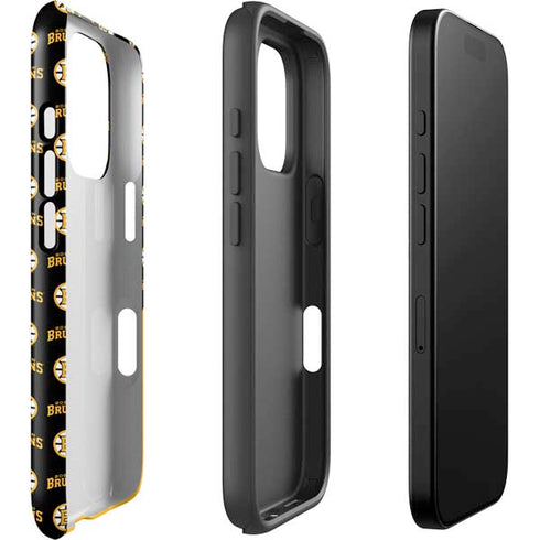 NHL Boston Bruins Pattern iPhone 16 Pro Max Impact Case
