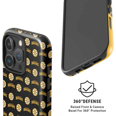 NHL Boston Bruins Pattern iPhone 16 Pro Max Magsafe Impact Case