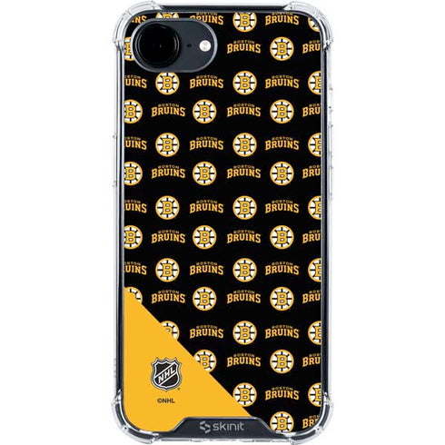 NHL Boston Bruins Pattern iPhone 16e Clear Case