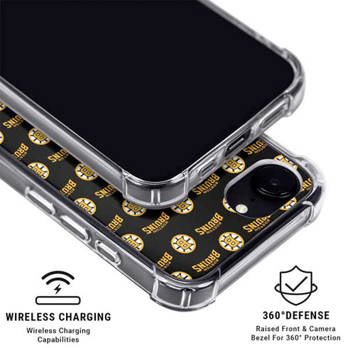 NHL Boston Bruins Pattern iPhone 16e Clear Case