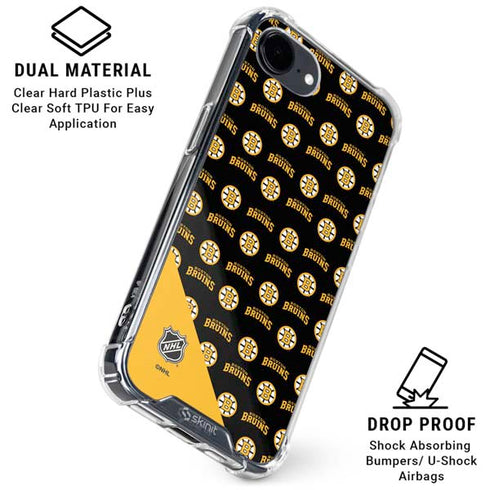 NHL Boston Bruins Pattern iPhone 16e Clear Case