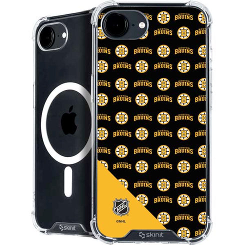NHL Boston Bruins Pattern iPhone 16e MagSafe Case
