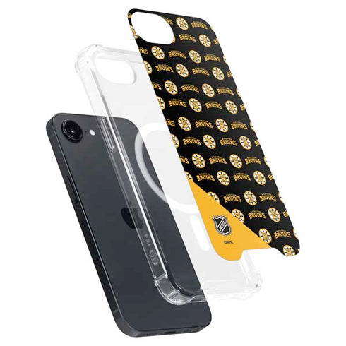 NHL Boston Bruins Pattern iPhone 16e MagSafe Case