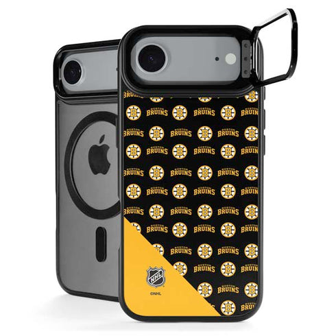 NHL Boston Bruins Pattern iPhone 17 Air Kickstand Case