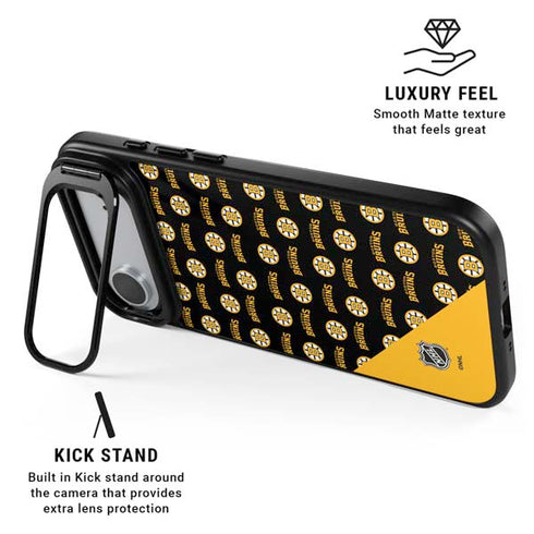 NHL Boston Bruins Pattern iPhone 17 Air Kickstand Case