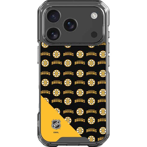 NHL Boston Bruins Pattern iPhone 17 Pro Clear Case