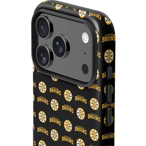 NHL Boston Bruins Pattern iPhone 17 Pro Impact Case