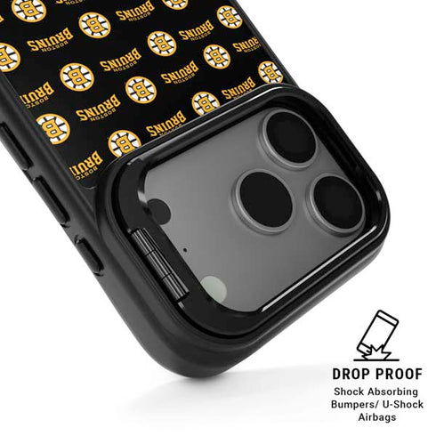 NHL Boston Bruins Pattern iPhone 17 Pro Kickstand Case