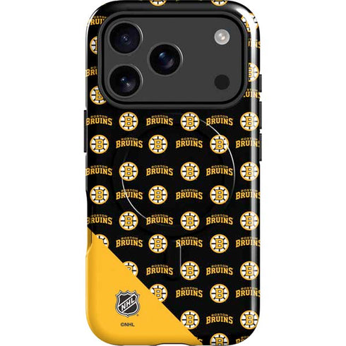 NHL Boston Bruins Pattern iPhone 17 Pro Magsafe Impact Case