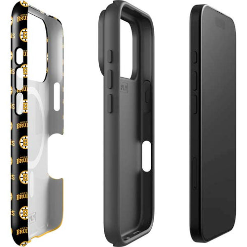 NHL Boston Bruins Pattern iPhone 17 Pro Magsafe Impact Case
